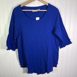 Soft Surroundings Women’s S Blue Gauze Tunic Top Siesta Key Layered Boho Casual